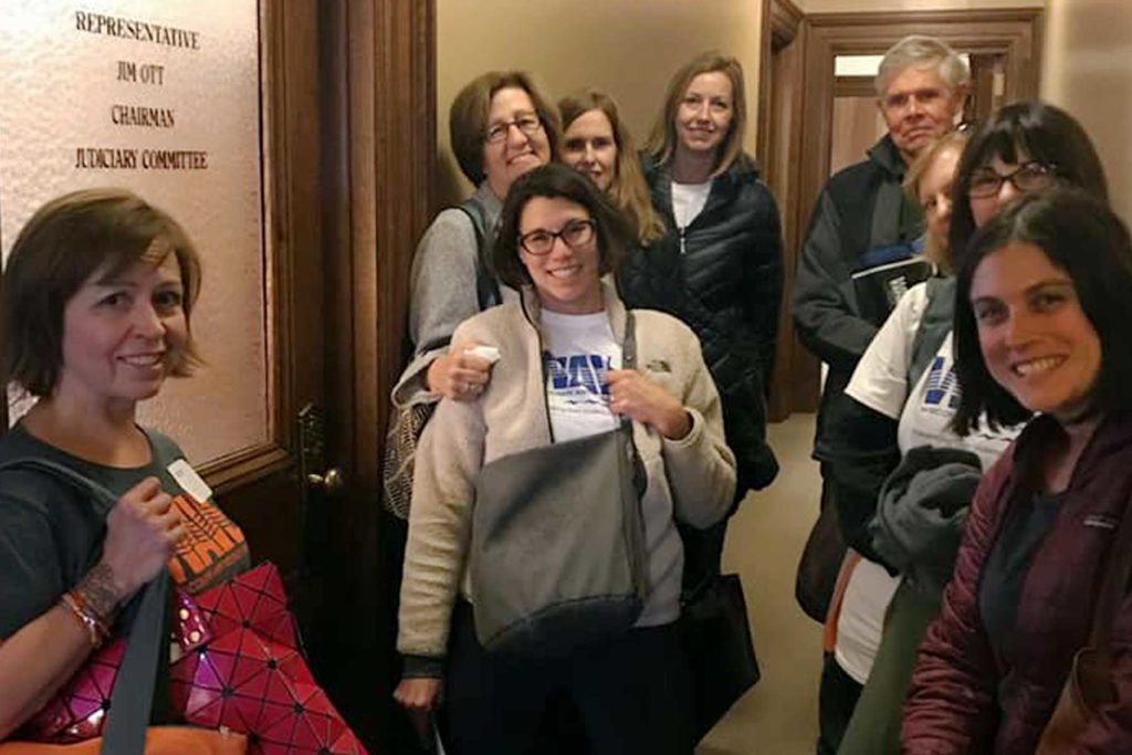 WAVE volunteers outside of Respresntative Ott's office